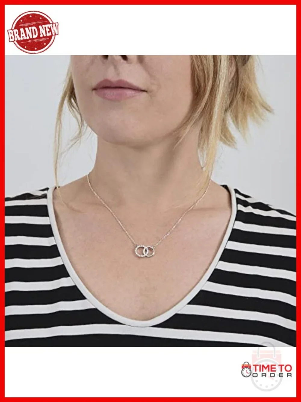 14K White Gold Over Stainless Steel CZ Pendant Necklace with Message Card and